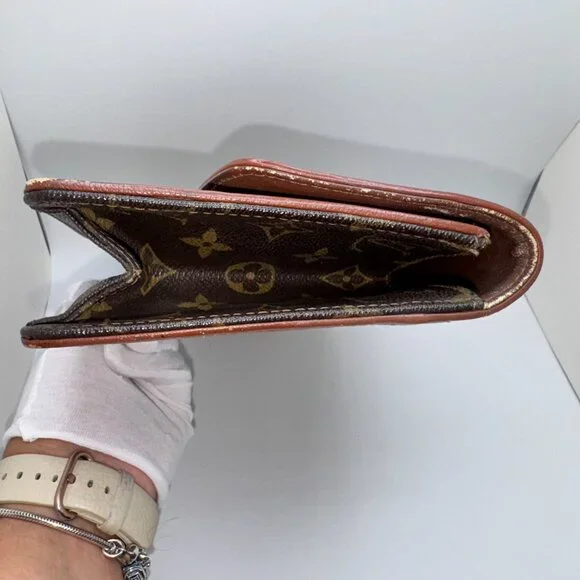 Louis Vuitton PM Clutch Bag Monogram Pochette Dame 29 GM Leather Trim Brown OS - Picture 7 of 12